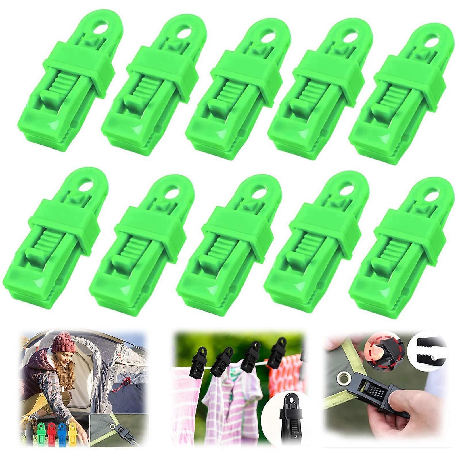 10 PCS Tarp Clips Tarpaulin Clips, Adjustable Heavy Duty Lock Grip for Tarp & Shade Cloth, New Windproof Shade