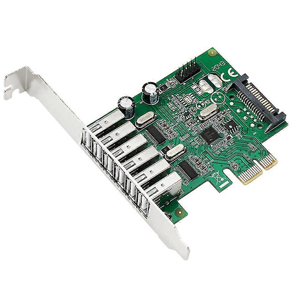 Pcie To Usb 2.0 Adapter Card, Pcie X1 To 6 Interface Usb2.0 Expansion Card, Built-in Sata Power Int