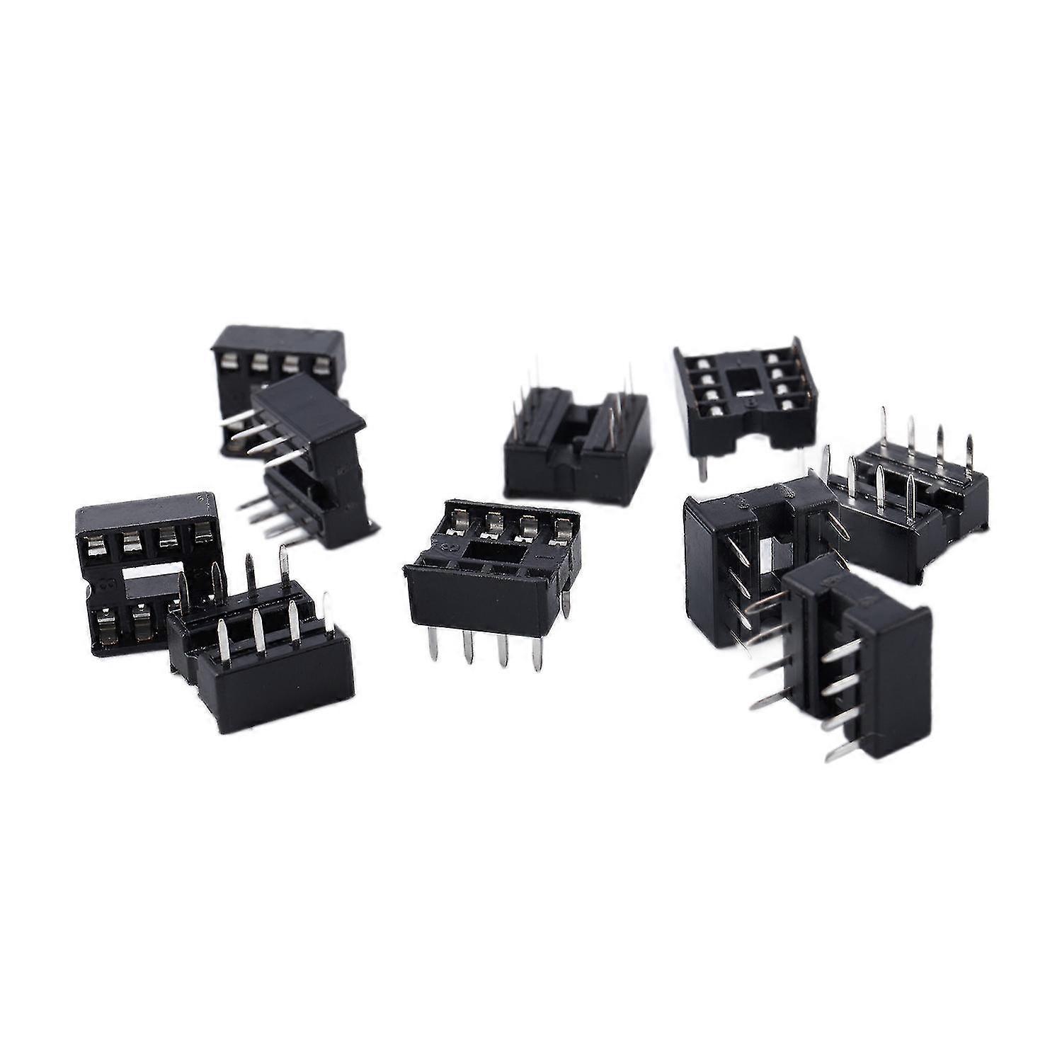 10 Pcs 8p 8pins 2.54mm Dip Ic Pcb Board Sockets Welding Adapter