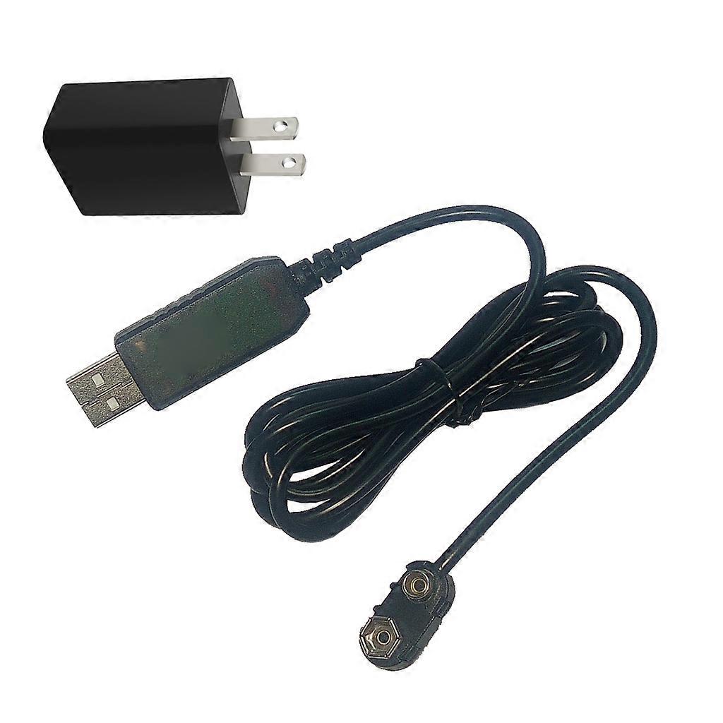 2 in 1 USB to 9V Power Cable 6F22 9V Battery Eliminator Supply Cable for LED