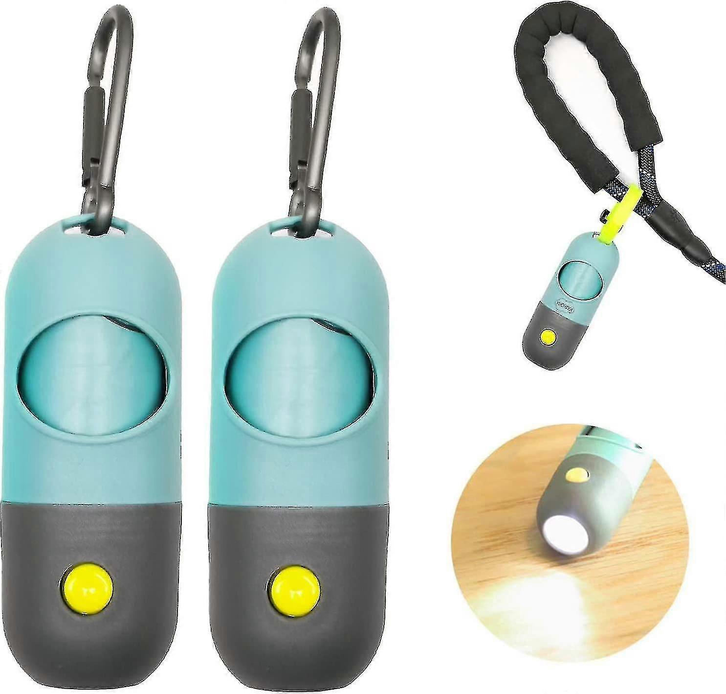 Dog Poop Waste Bags Holder With Led Flashlight|cute Doggie Poo Bags Dispenser For Pet Leash|trash Waste Bags Carrier For Cradle Car|bags Carabiner Fas