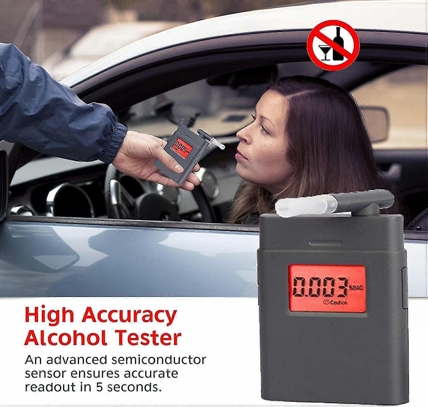 Breathalyzers, Portable Digital Breath Alcohol Tester With 4 Mouthpieces, Real-time Red