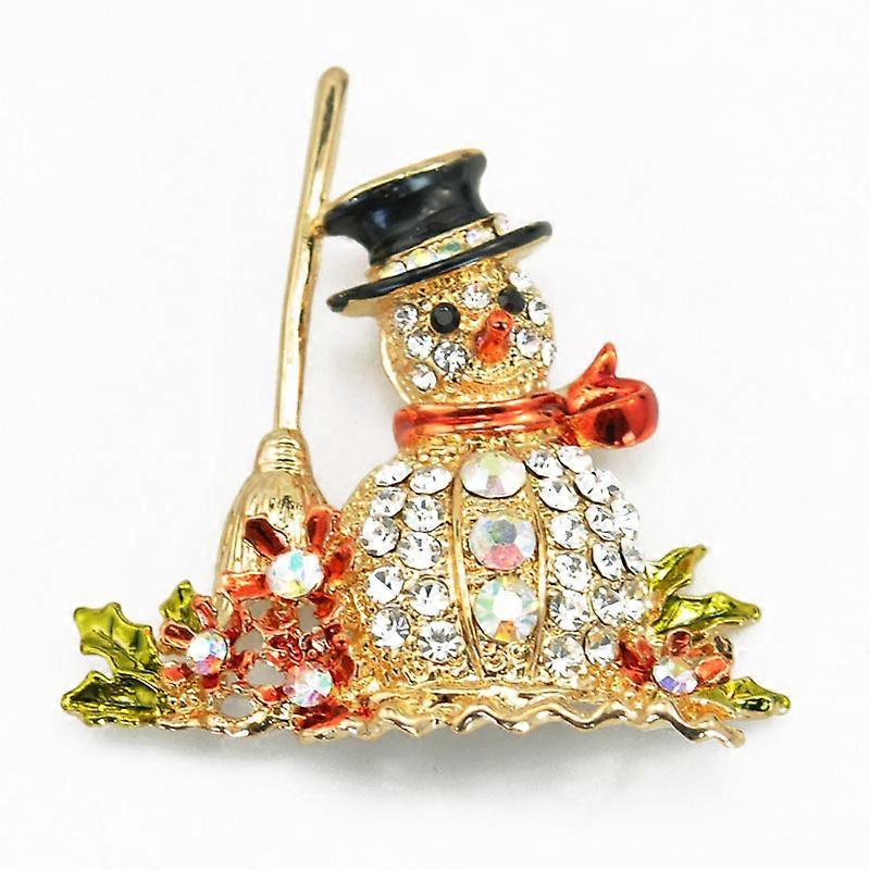 1pc christmas Snowman Crystal Brooch