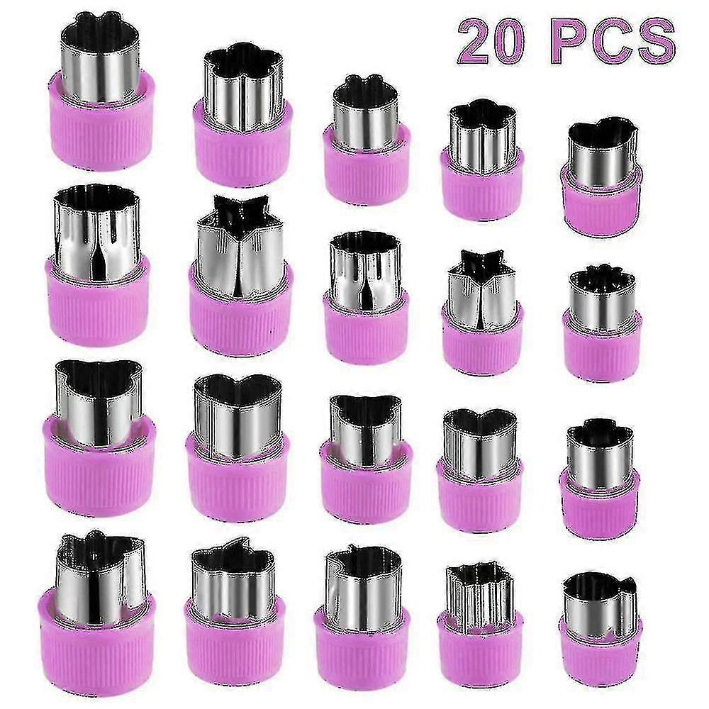 20 Vegetable Cutters Set, Stainless Cookie Cutters, Vegetable Cutters A