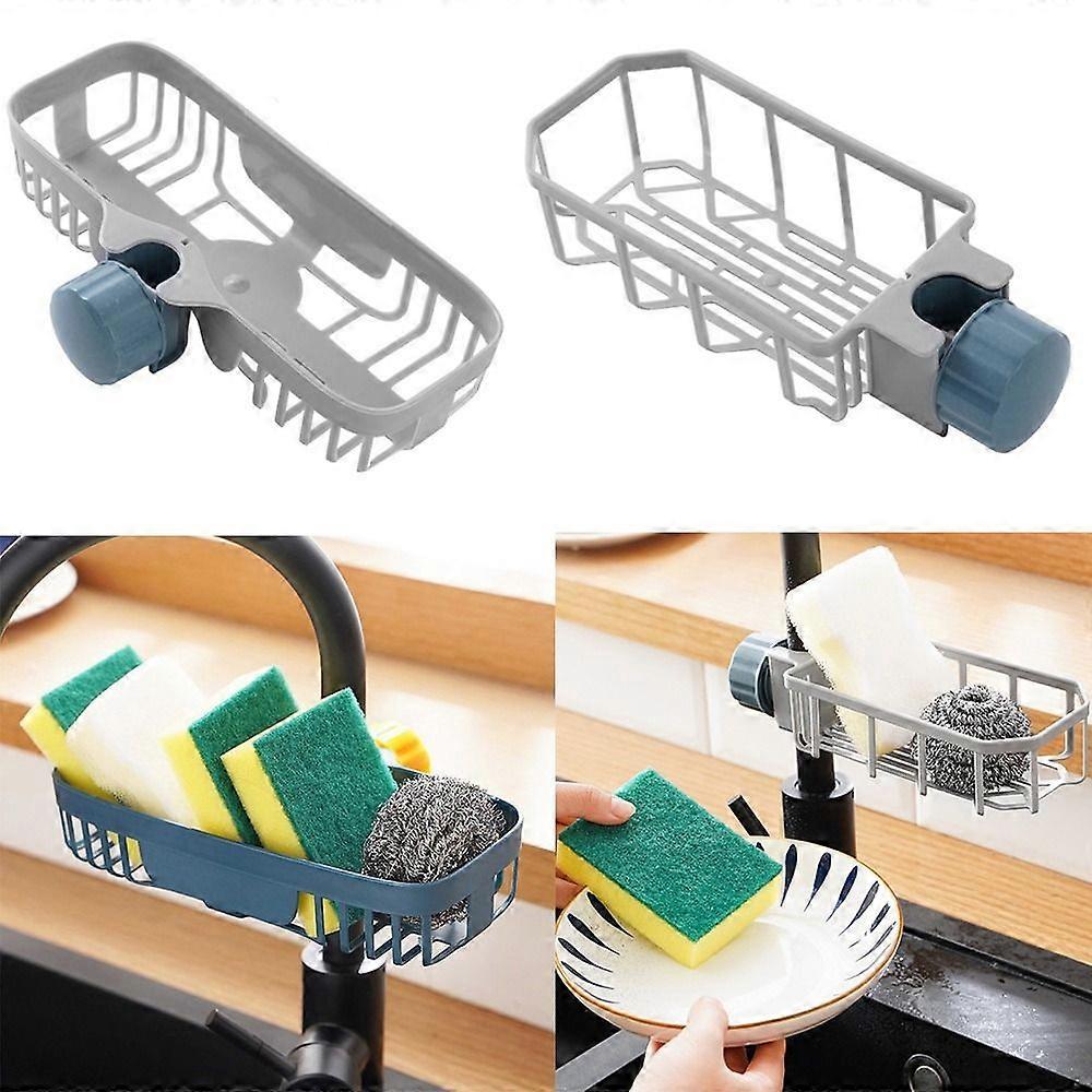 Arrangør Vask Kurv Kran Rack Avløpssvamper Caddy Kjøkken Oppbevaringsholder