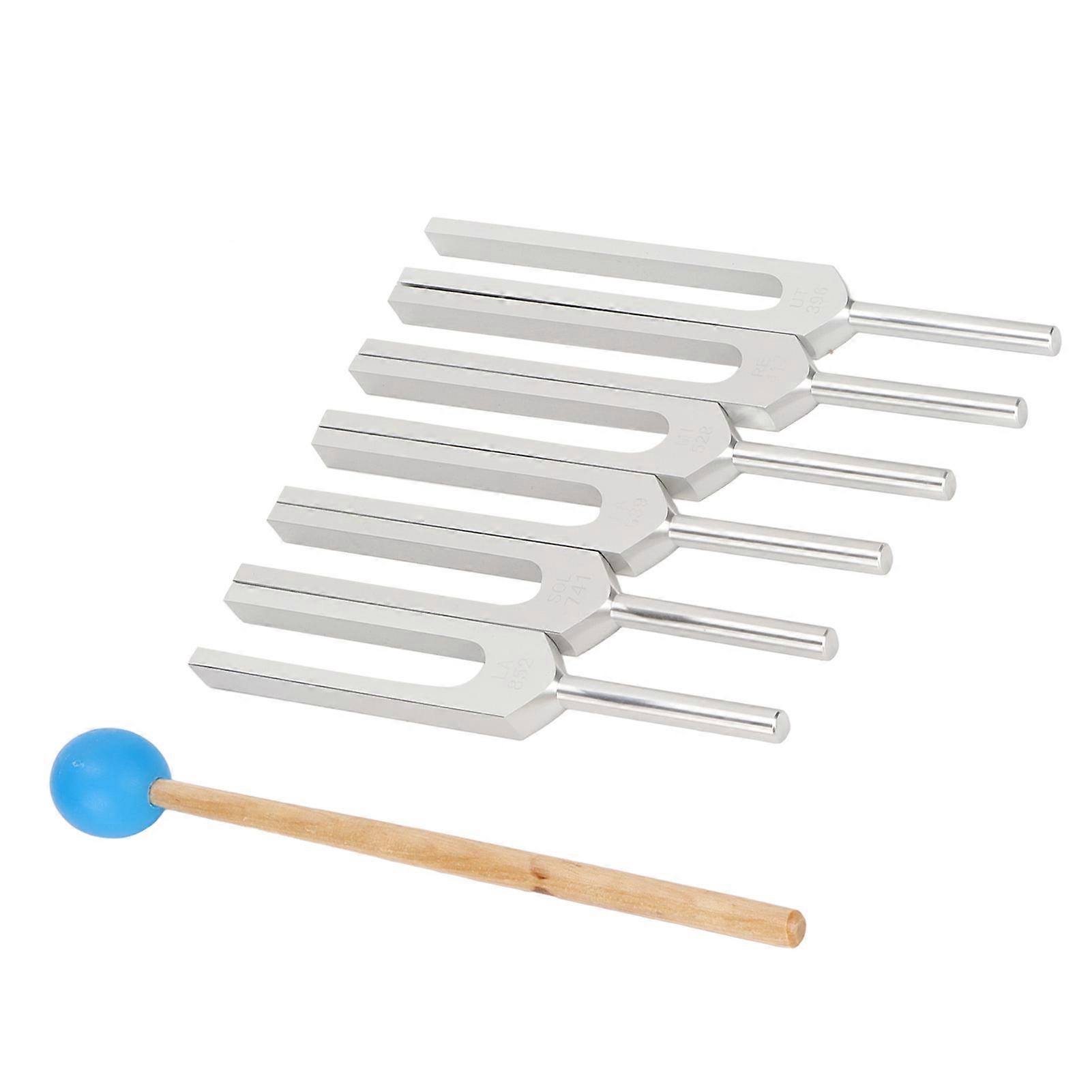 Chakra Tuning Fork Set Yoga Aluminum Alloy Stress Treatment for Sound Therapists UT396 RE417 MI528 FA639 SOL741 LA852