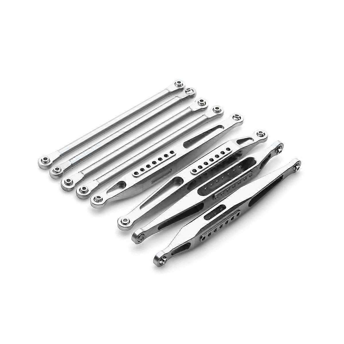 8Pcs Metal Front and Rear Chassis Link Set for 4WD Solid Axle 1/8 RC Car Upgrade Parts, 1