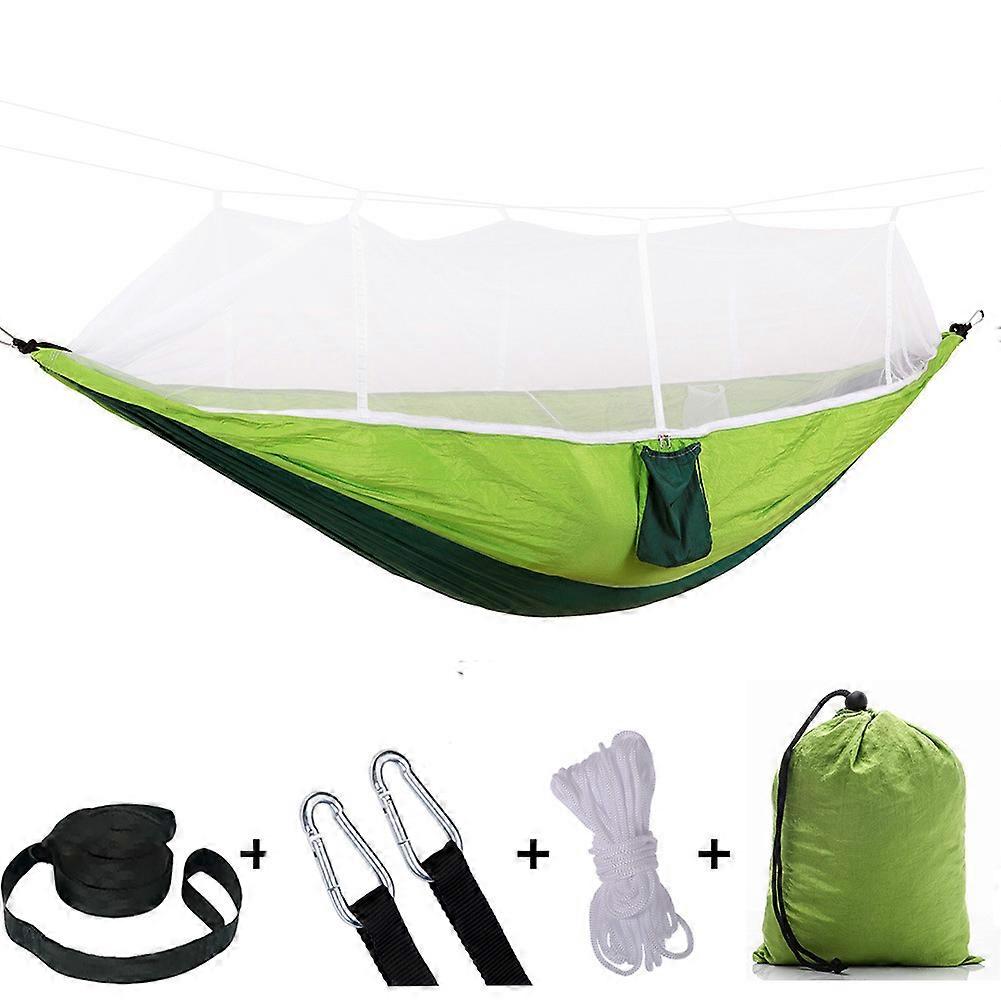 1-2 Person Portable Outdoor Camping Hammock with Mosquito Net High Strength Survival or Travel Portable Lightweight Hanging Bed