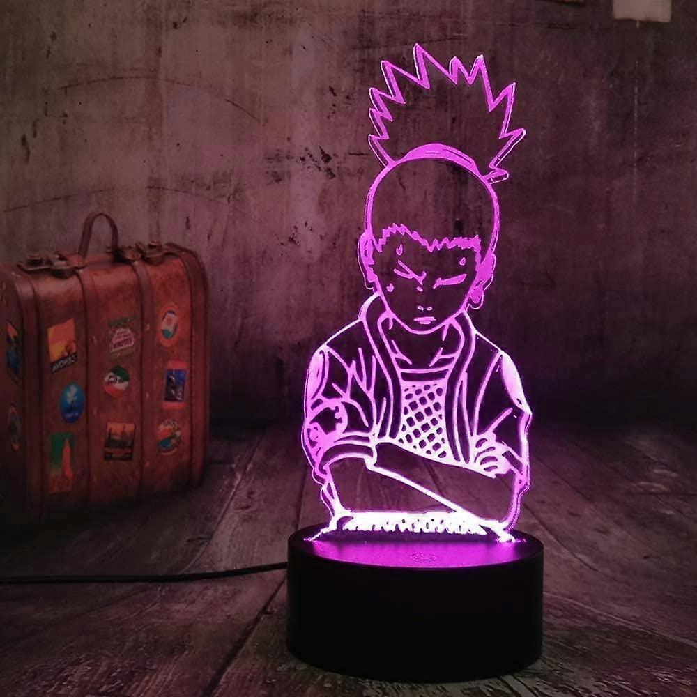 Naruto Kakashi Uchiha Sasuke 3D Illusion Night Light Lamp Smart Touch, RGB Effect USB Cable Powered Creative 3D Japanese Anime Lamp