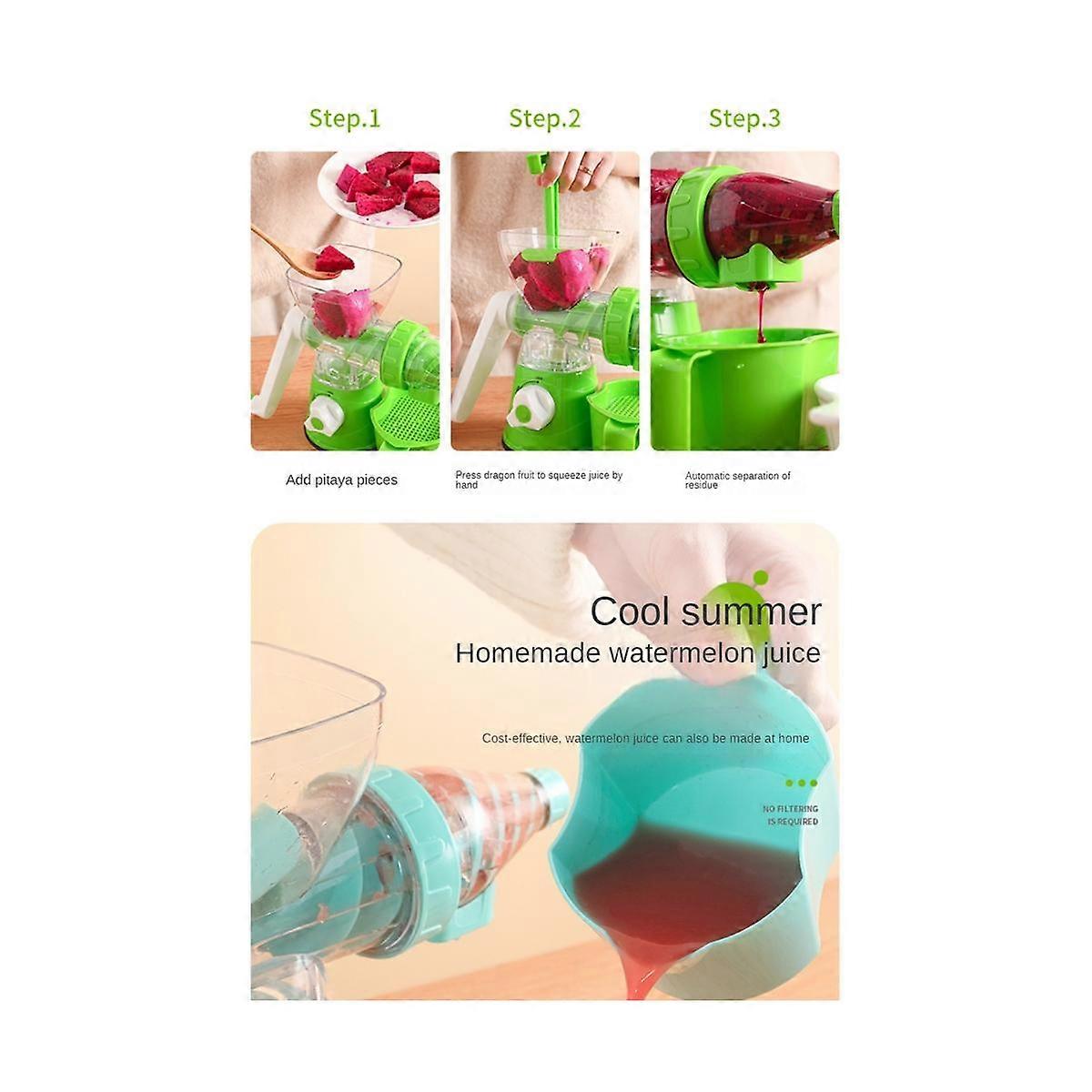 Manual Juicer Silicone Suction Bottom Hand-Cranked Juicer Easy Storage Portable Manual Squeeze Juic