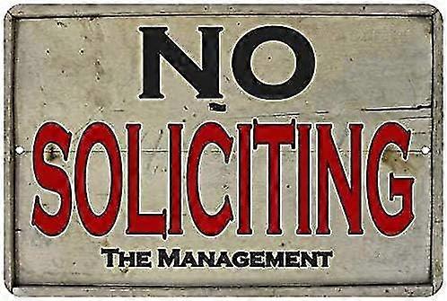 No Soliciting Vintage Look Chic 8x12 polegadas OU 12x16 polegadas High Gloss Metal Mode 3307
