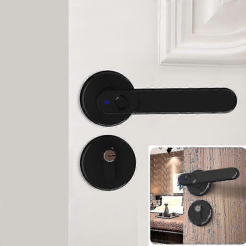 亜鉛合金スマート指紋ロックバイオメトリック電子ドアハンドルロック屋内ウッドメタルドア用メカニカルキー付き