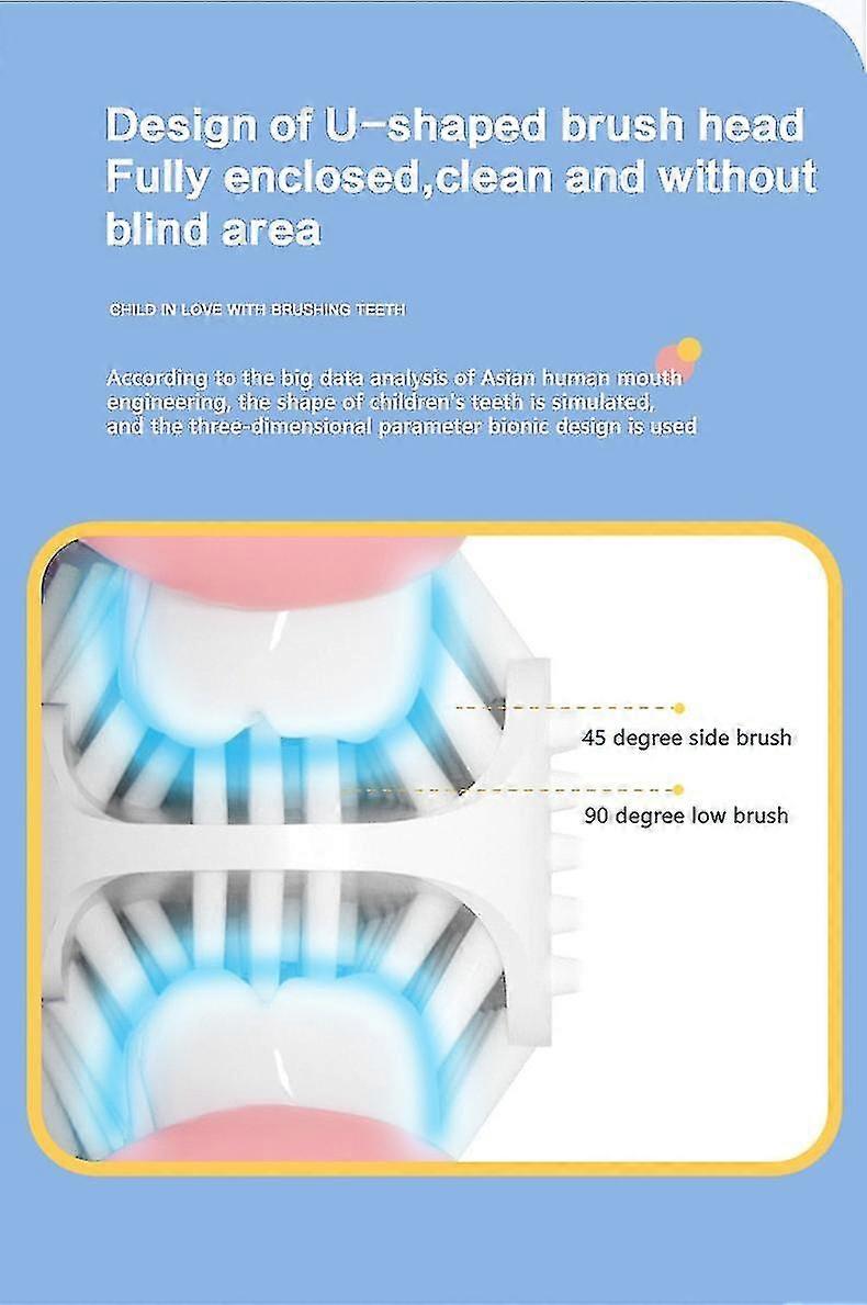 Dětský Usb Nabíjení elektrický zubní kartáček automatický ústní čistič Roztomilý Dinosaurus ve tvaru písmene U Péče o zuby