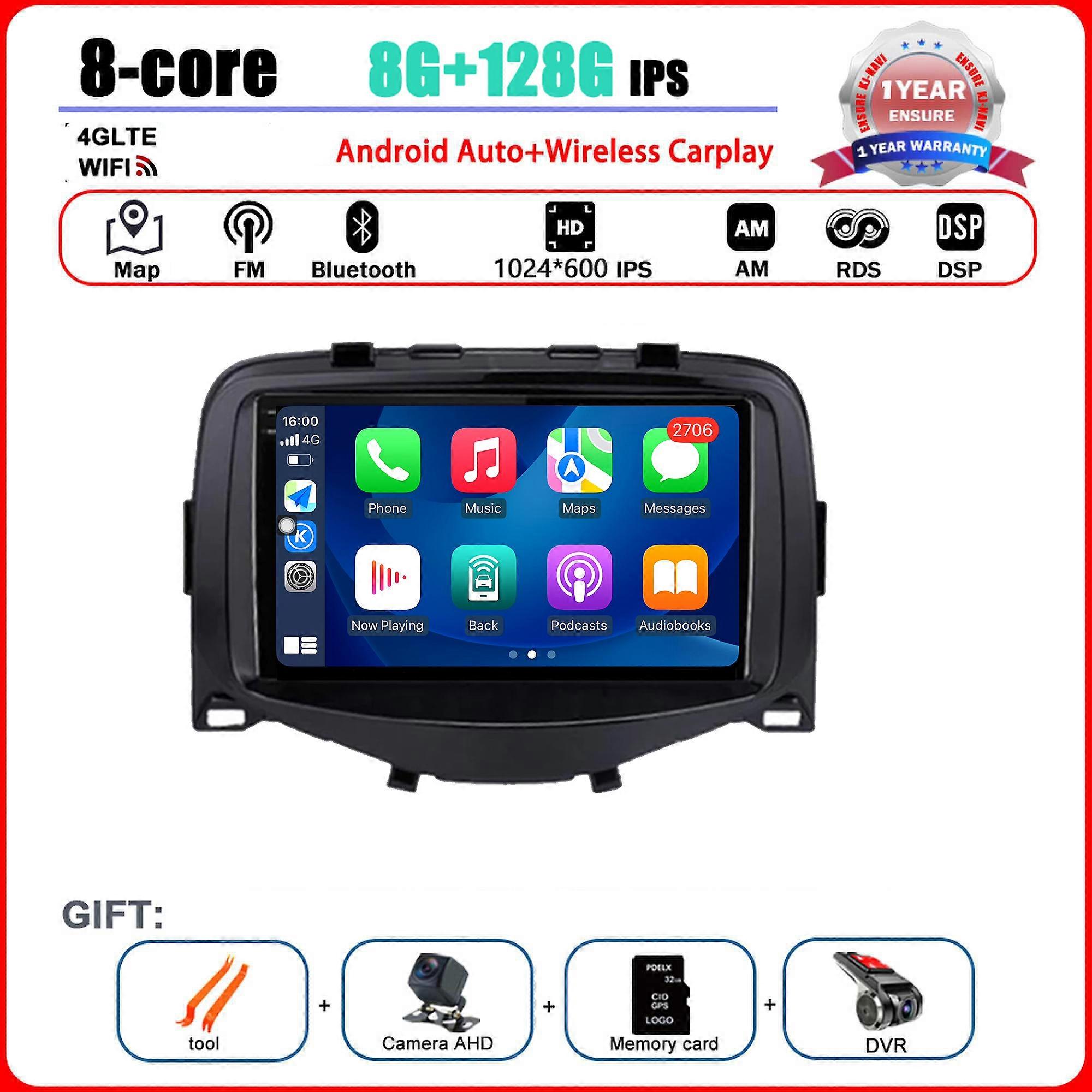 Android 14 Per Toyota Aygo Radio Carplay Auto Lettore Multimediale Sistema Intelligente Navigazione Automatica Stereo Video Multimediale WIFI