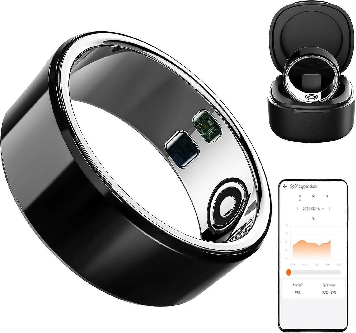 Smart Ring Helse Tracker,Fitness Søvn Hjertefrekvens Oksygen Tracker Smart Ring,100% Ny