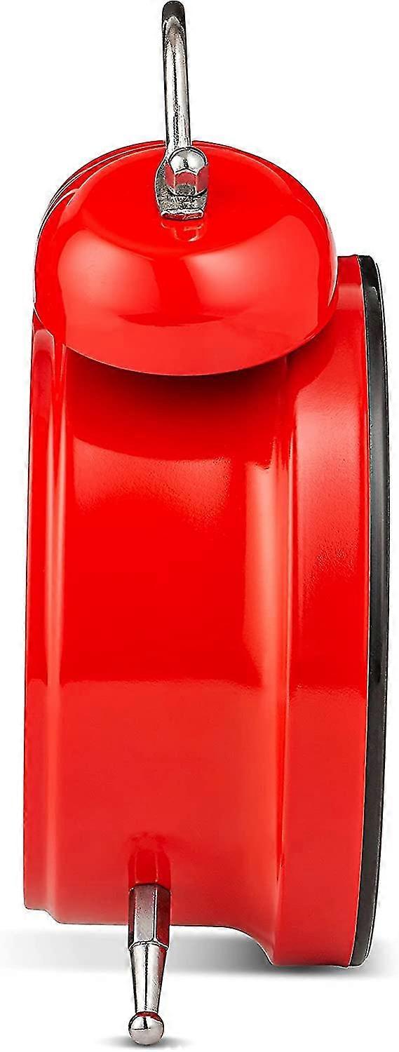 Analog Alarm Clock Extra Loud Twin Bells Retro White Silent Non-ticking Quartz Battery Operated With Backlight, Decorative Bedside Table Desk Vintage