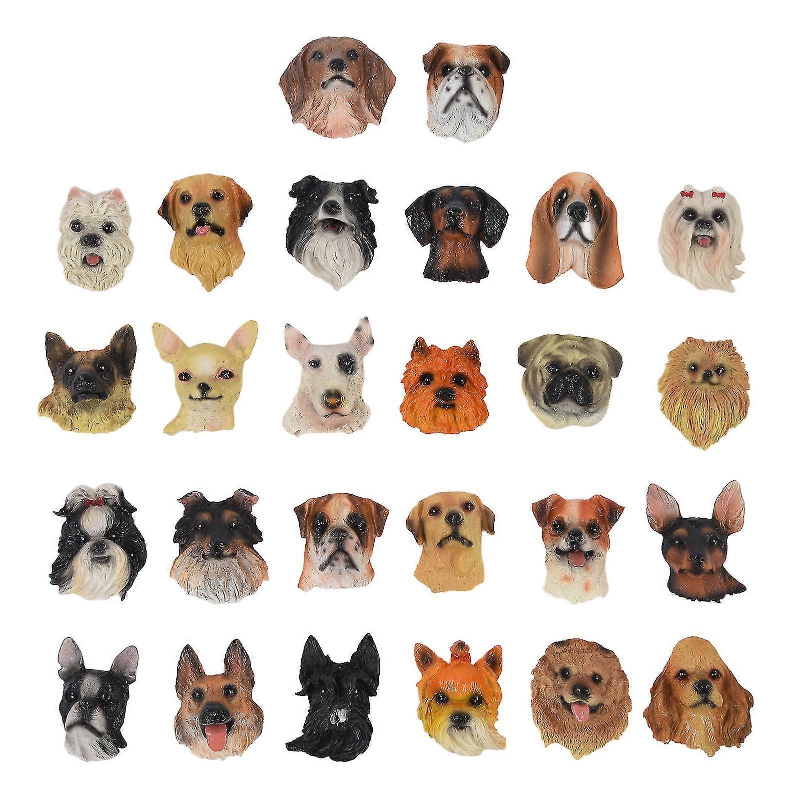 Cute Dog Head Shape Refrigerator Magnets - 26PcsSet