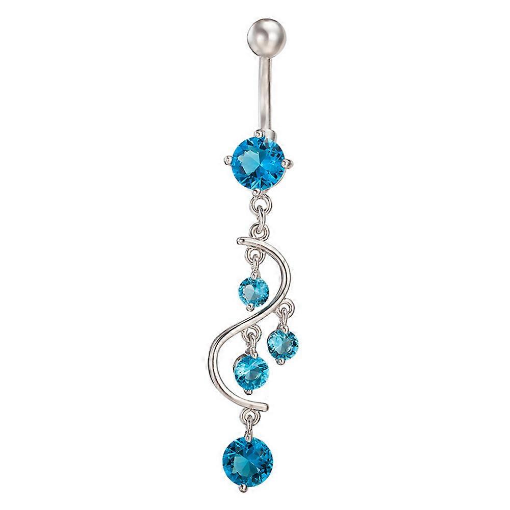 Long S Shape Tassel Navel Buckle Ring