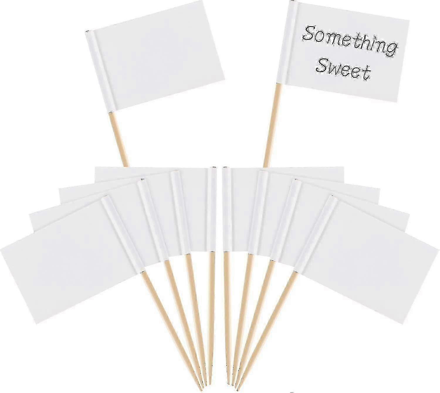 100 Pieces White Blank Toothpick Flags Cheese Markers Food Labels For Party Buffet Cheese Labels For Charcuterie Board Cheese