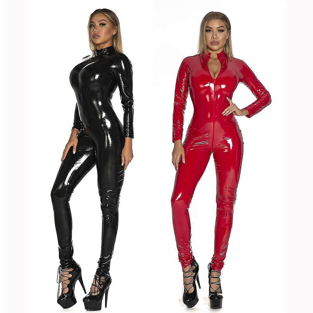 נשים עור לטקס חליפת חתול Faux