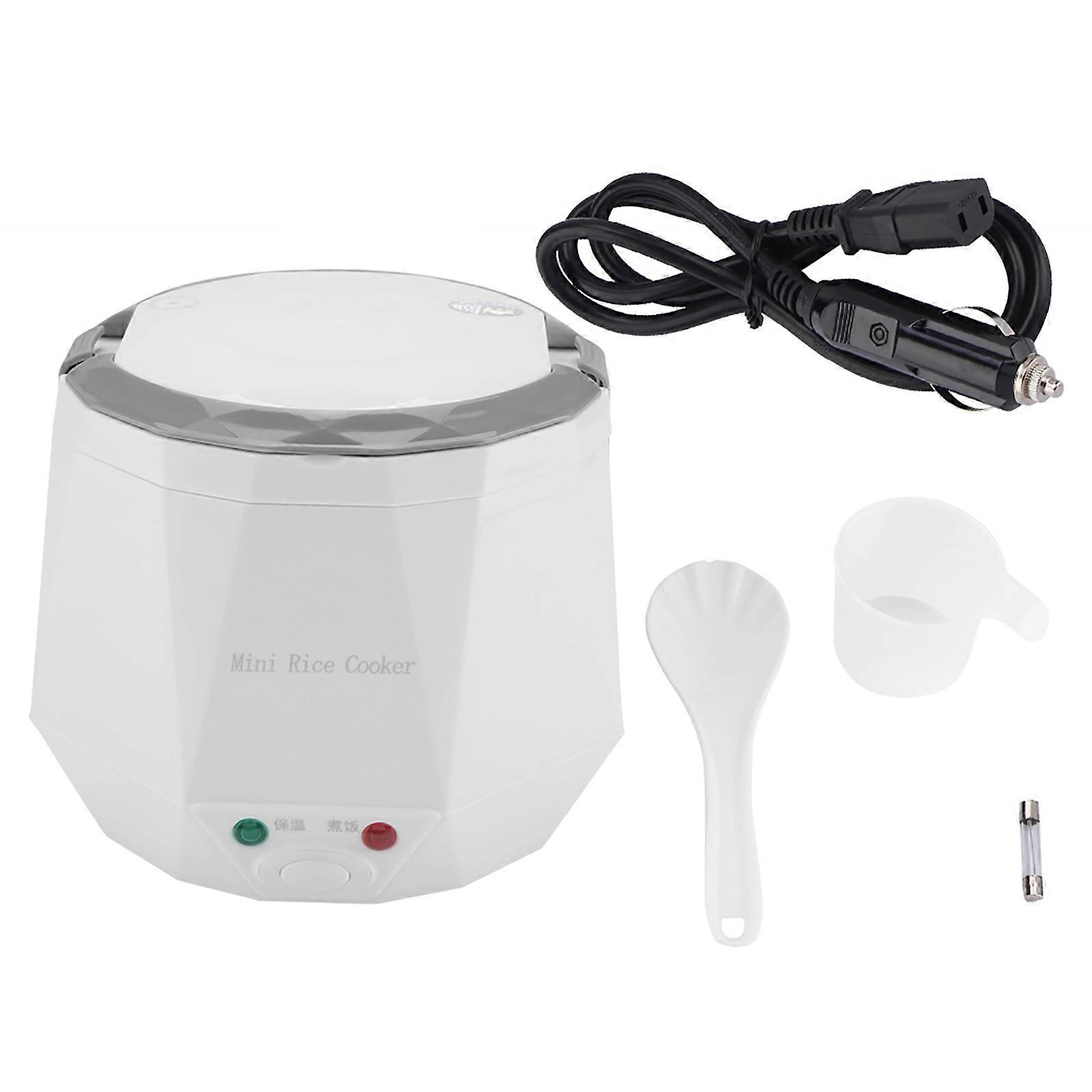 24V 140W 1.6 L Cuociriso Multifunzionale Elettrico Portatile Cottura a vapore per camion (Bianco)