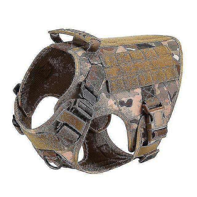 Tactical Dog Harness With 2x Metal Buckle Dog Walking Training Molle Vest With Handle Hook And Loop Panels For Dog Patch