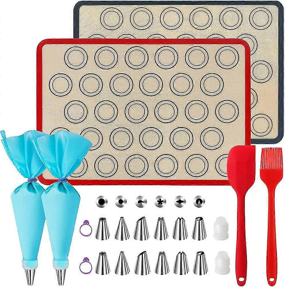 Backmatte Fr Macarons Aus Silikon - 23-stck Set,backunterlage Silikonmatte/ant
