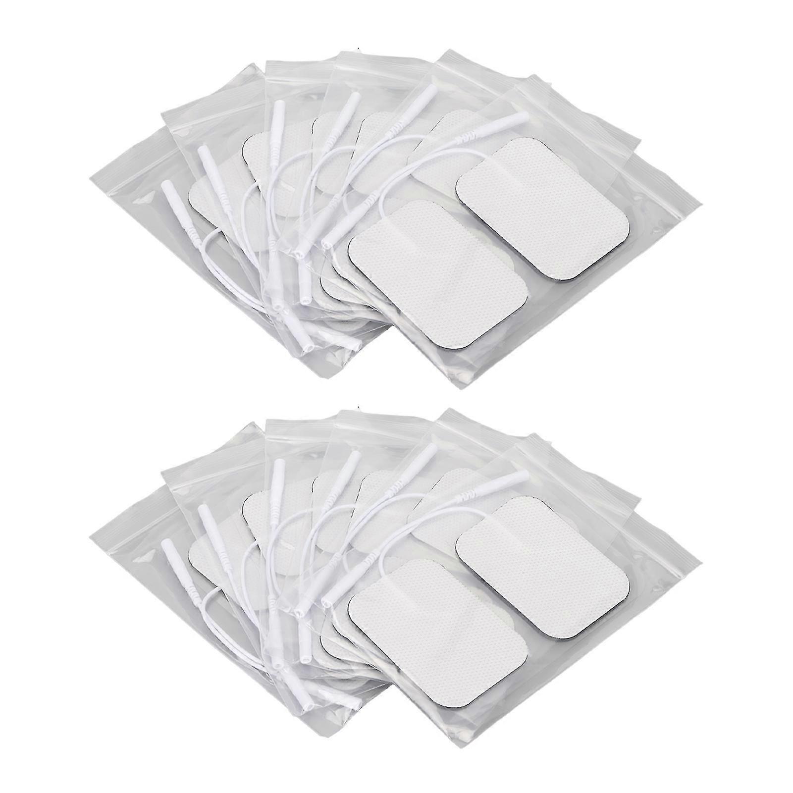 12pcs Rectangular Electrode Pad Self Adhesive Electrode Patch Replacement Accessory for TENS Machine 2mm