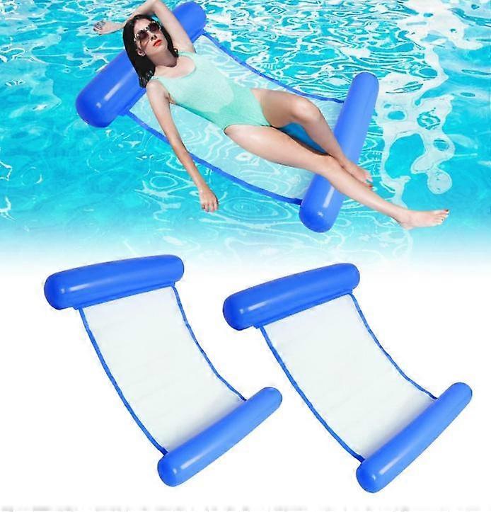 2Pcs Floating Inflatable Pool Hammock, Swimming Hammock Float Floating Seat Raft Hammock Bed Lounger Mat with Air Pump for Beach, Party, Vacation 120 