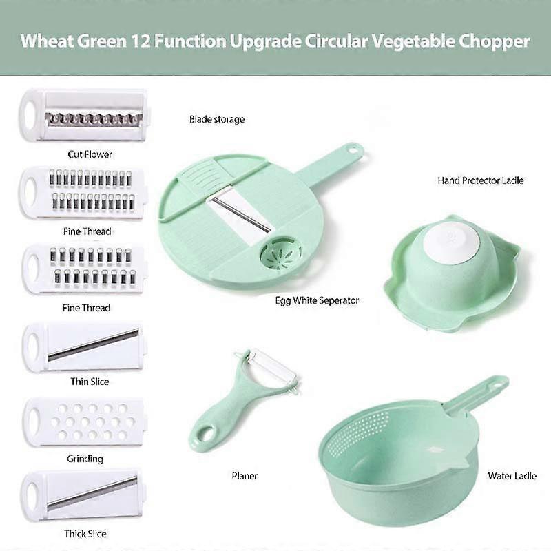 New Kitchen Multi-functional Nine-in-one Vegetable Cutter 12-piece Grater Potato Radish Shredder Vegetable Cutter Salad Utensils