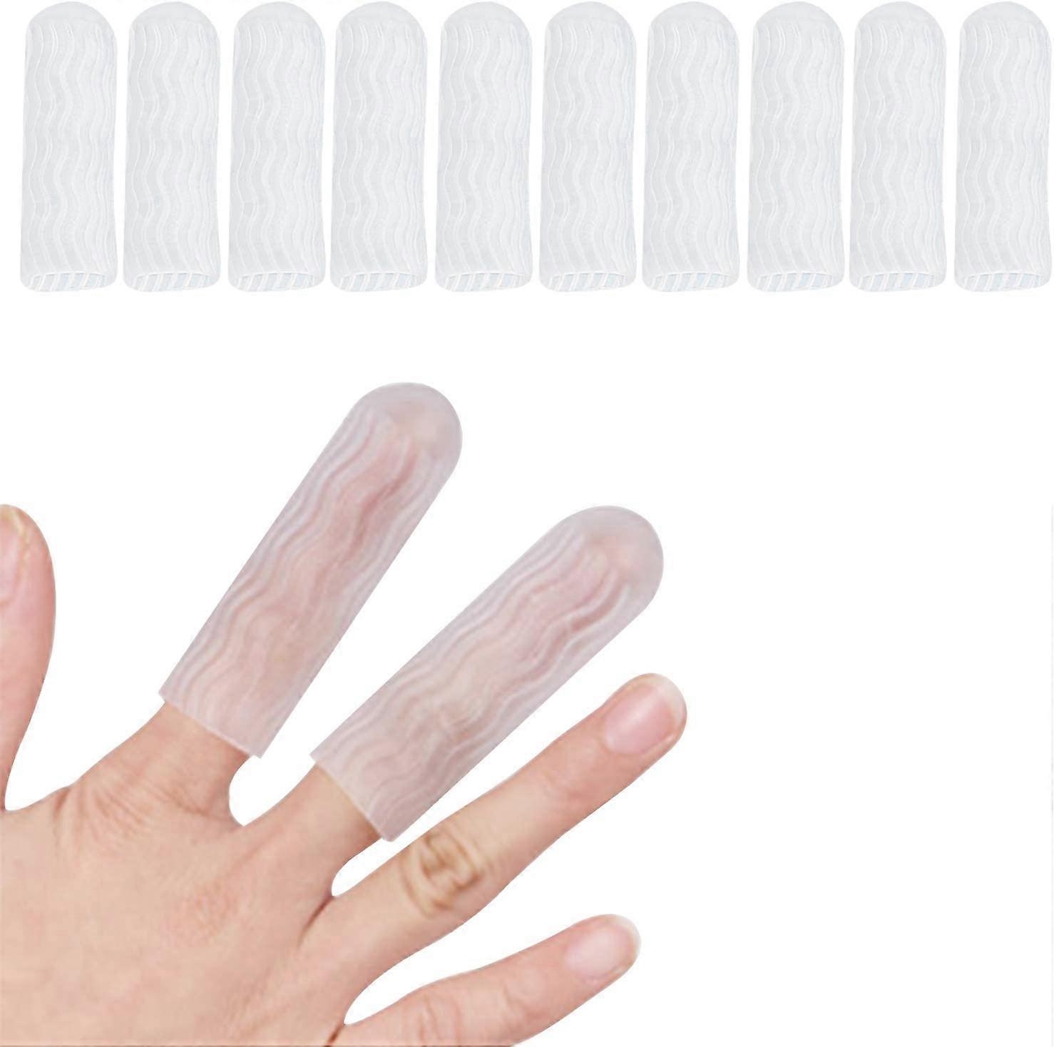 10 stuks siliconen vingerbeschermers, gelvingerondersteuning, vingermouwen vingercaps