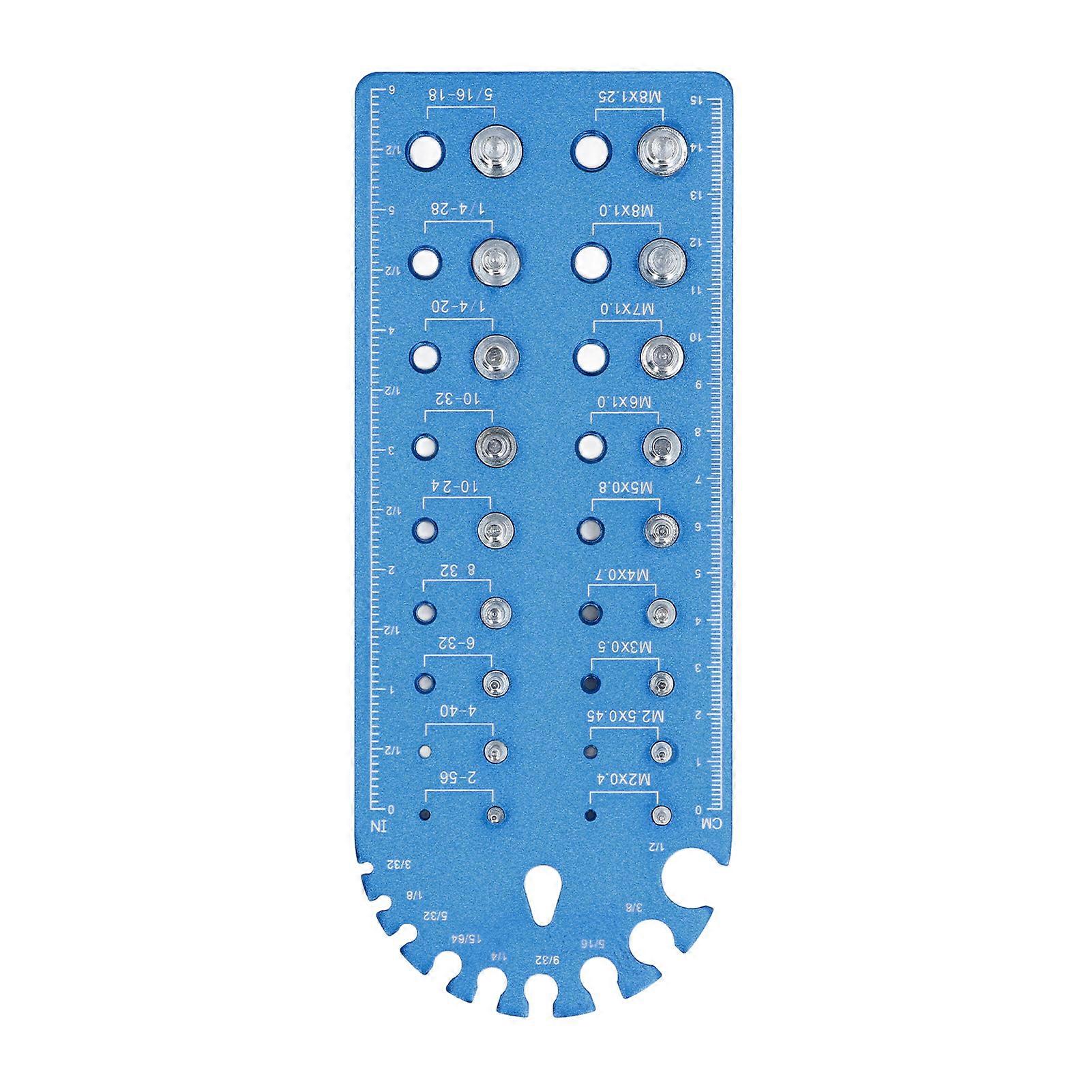 Nut and Bolt Thread Checker Portable 18 Metric and Imperial Sizes Fine Bolt Nut Identifier Gauge