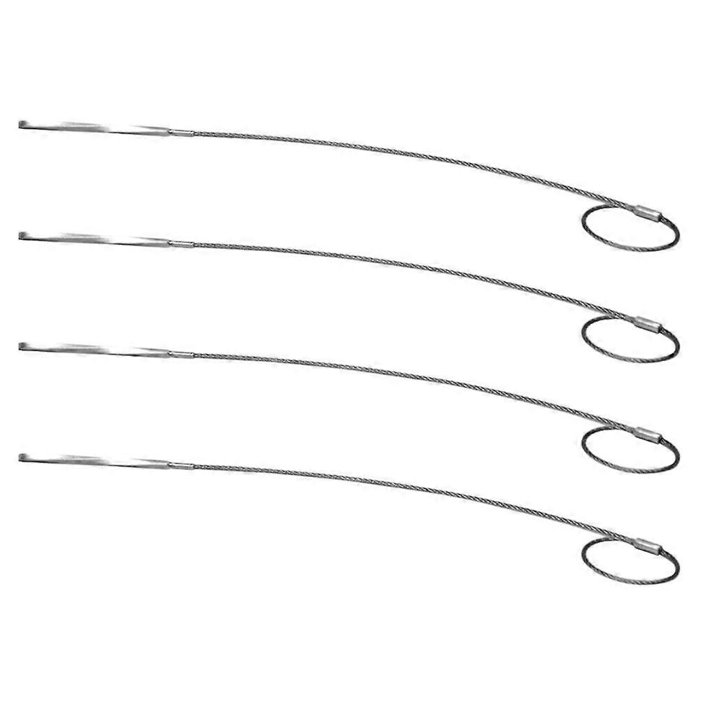 4pcs Stainless Steel Barbecue Skewers Roasting Duck Chicken Skewers Reusable Grilling Skewers