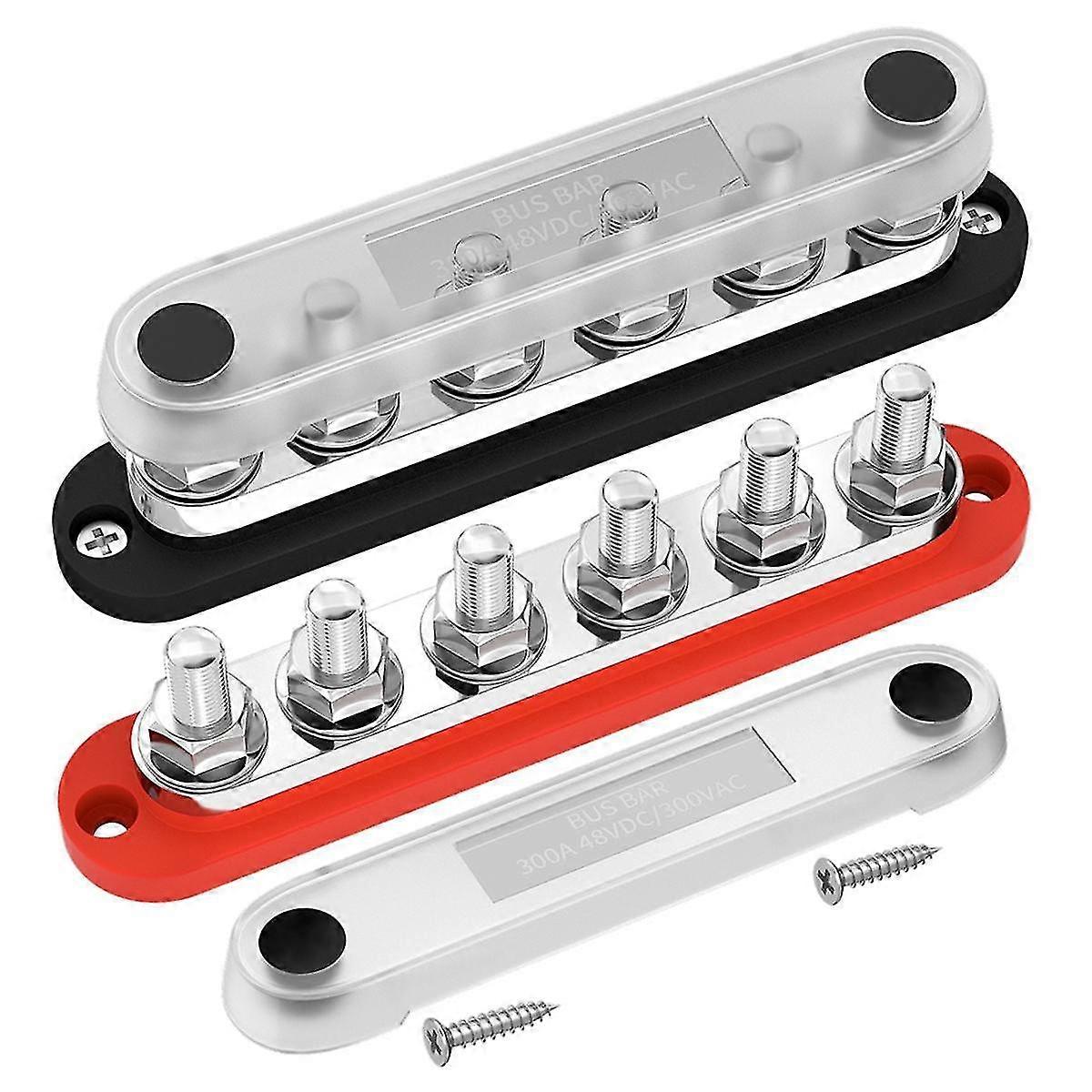 300a Automotive Busbar 12v Power Distribution Block M10 Terminal 48v Dc Automotive And Marine Positive Grounding Bus