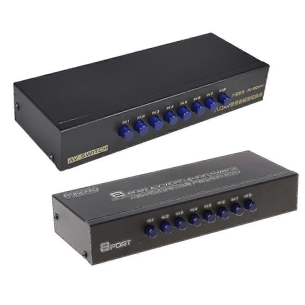 Exquisite Exquisite 8-way Av Switch Rca Switcher 8 In 1 Out Composite Video L/r Selector Box For Dvd Game Consoles