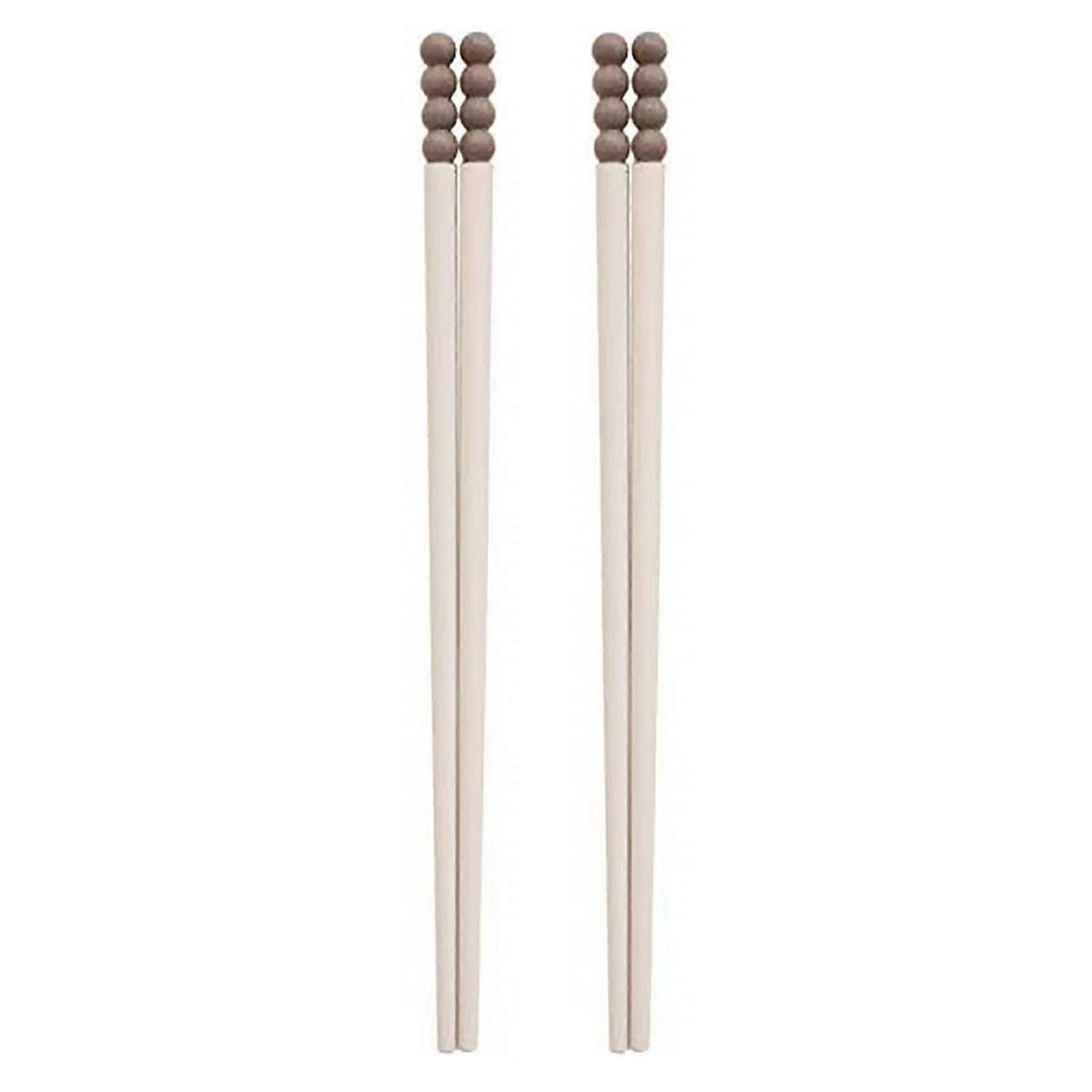 2 Pairs Chinese Chopsticks Smooth Surface Food Grade Reused Comfortable Grip Sturdy Tableware Alloy Sugar-coated Haws Diner Chopsticks Dining Room Sup