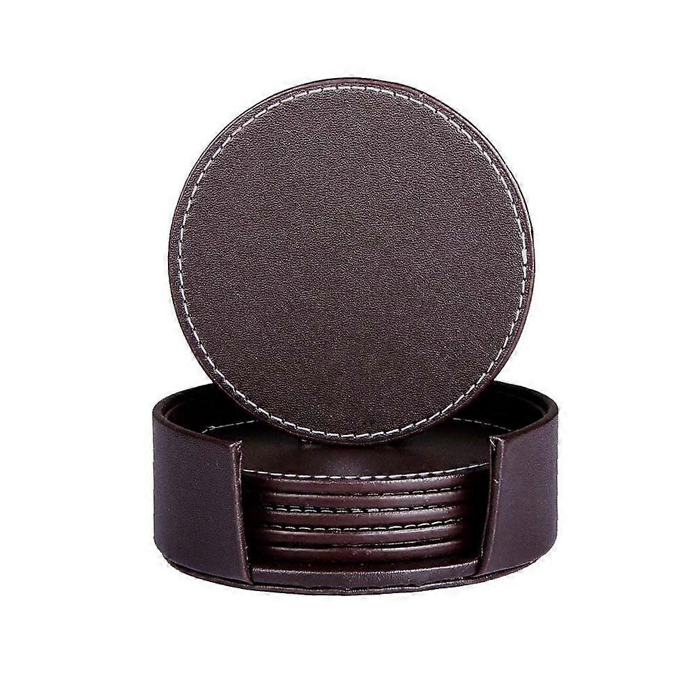 Coasters For Drinks, Leather Coasters With Holder Set Of 6