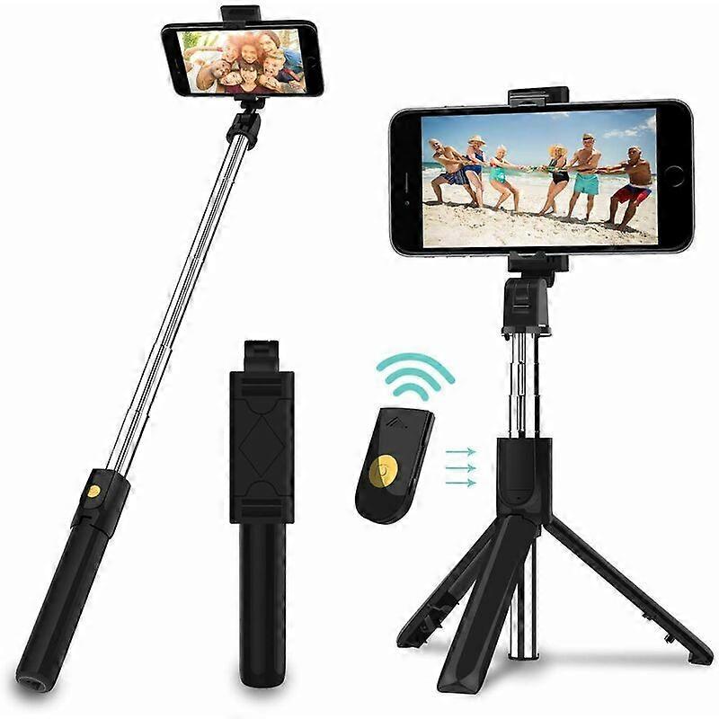 ?Trpied Selfie Stick, Mini Selfie Stick 3 en 1 avec tlphone portable libration distance tooth Stick selfie extensible et support de tlphone portable