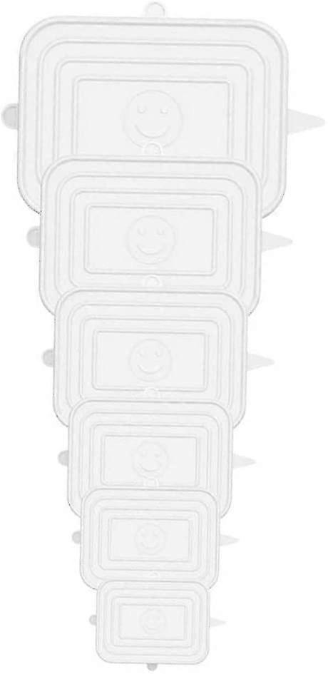Rectangular Silicone Stretch Lids - 6 Pieces Stretchable Silicone Lids Stretch