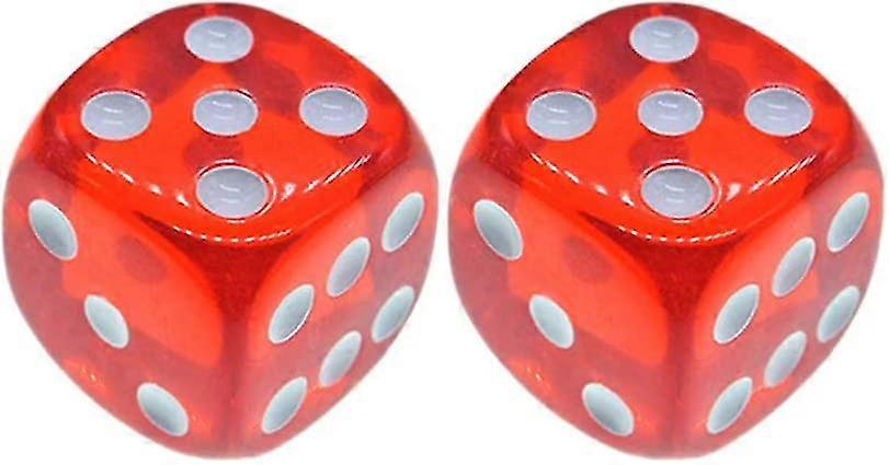 6 Sided Dice Set Dice Rounded Translucent Color Dice Board Game Teaching Math Dice Set (10 Pieces Red)