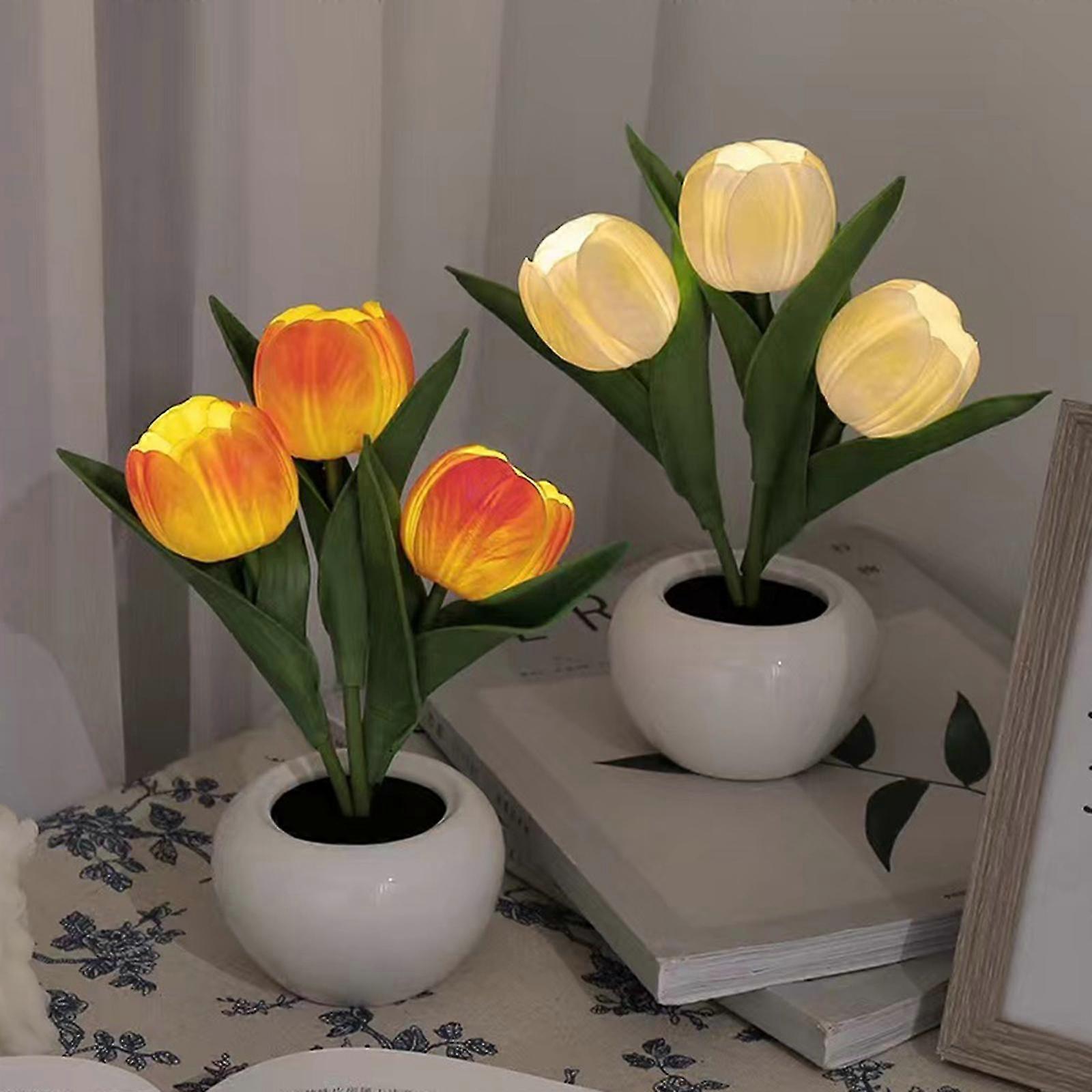 Led Tulip Night Light Simulation Flower Table Lamp Atmosphere Lamp Home Decor
