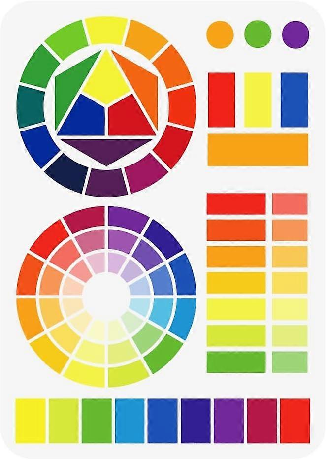 Pantone Stencil 12x8 Inches Round Reusable Painting Stencil Craft Stencil for Painting on Canvas Paper Fabric Floor Wall and Tile