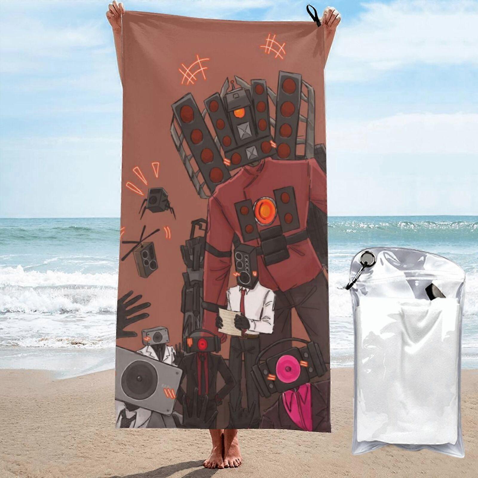 m638Skibidi WC Microfibra Quick-Drying Cartoon Super Absorvente Toalha Grande LXMT910