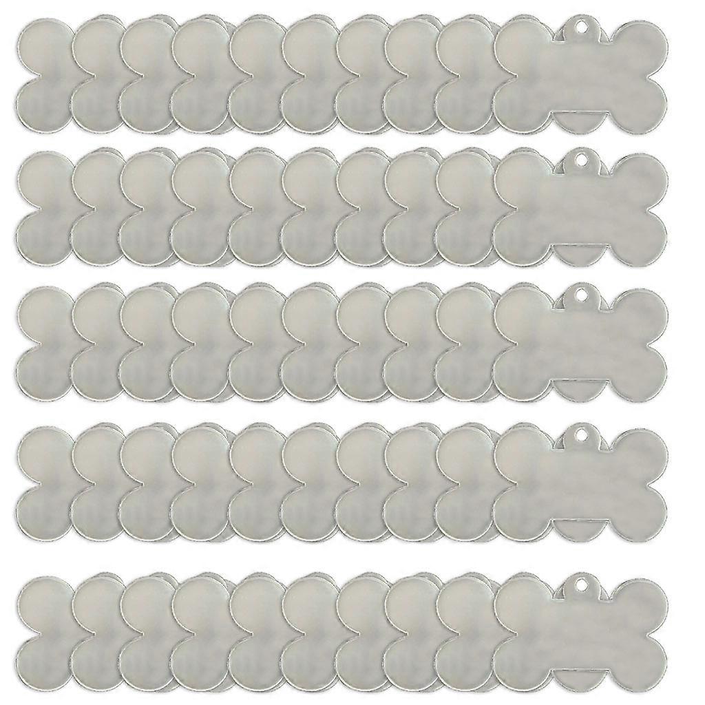 50 Pcs Clear Acrylic Blanks Keychain Pendant Transparent Tags for DIY Projects