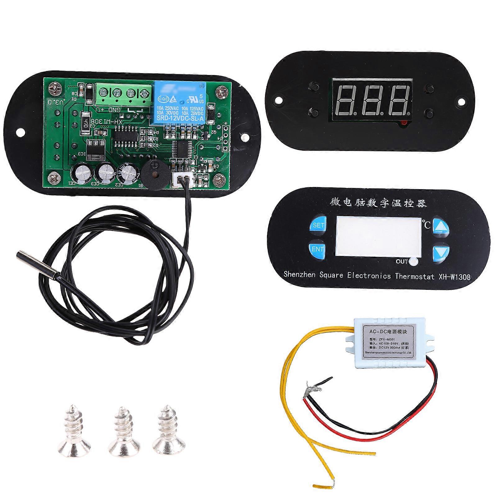  AC 110V-220V C/F Digital Thermostat Temperature Alarm Controller Sensor W1308