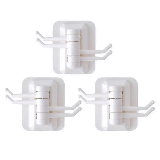3Pcs Rotatable Wall-Mounted Hooks Strong Load-bearing Simple Installation Bathroom Towel Rack Swivel Hooks