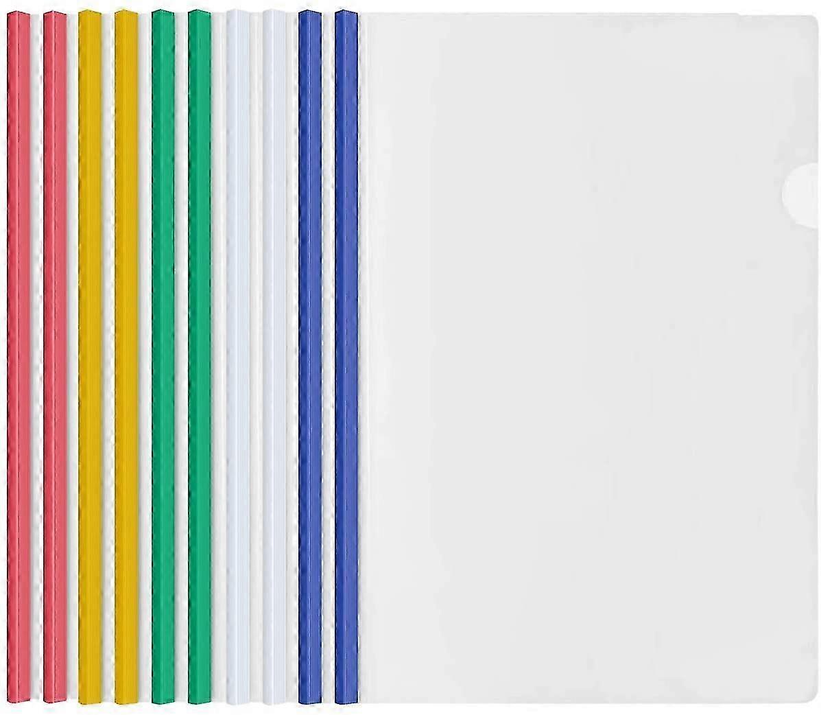 10 Sheets Transparent A4 Sliding File Folder with Sliding Bar Binding, Plastic