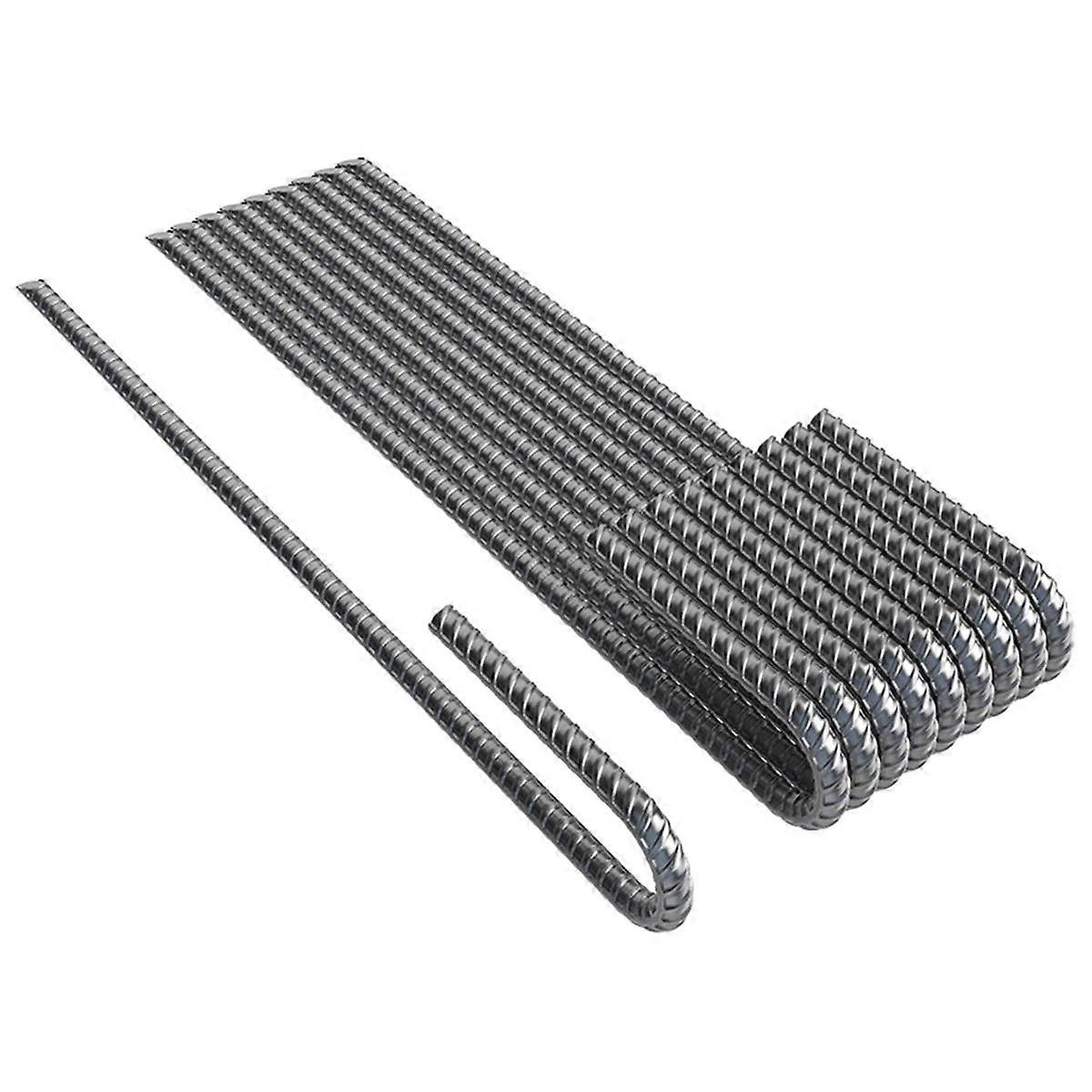 Rebar Stakes J Hook Extra Coated Steel Ground Anchors with Chisel Point End 10PCS