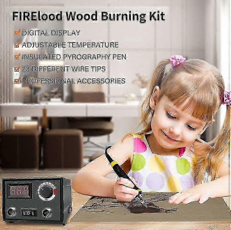 Pyrography Wood Burning Kit Wood Burner Tool Dual Pen 60w Upgraded ...