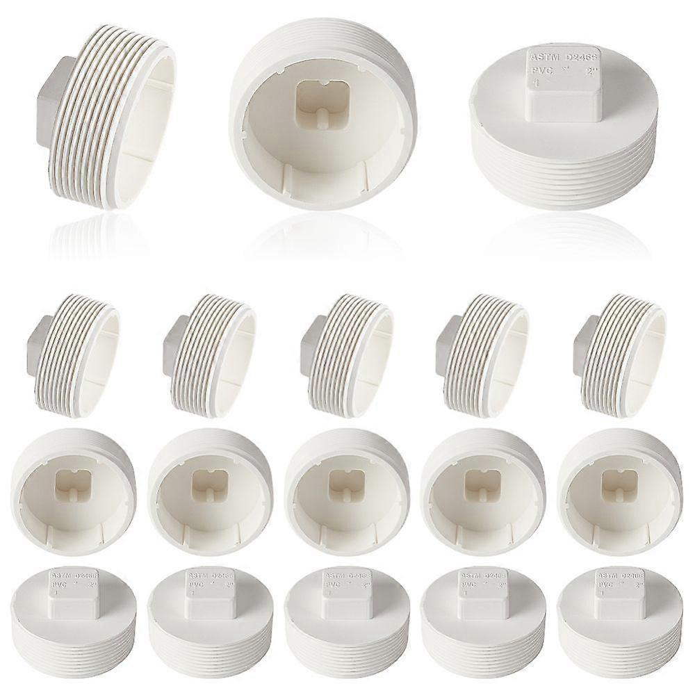 PVC Pipe End Cap PVC Male Threaded Pipe End Cap White 60x35mm Inner Diameter: 50mm